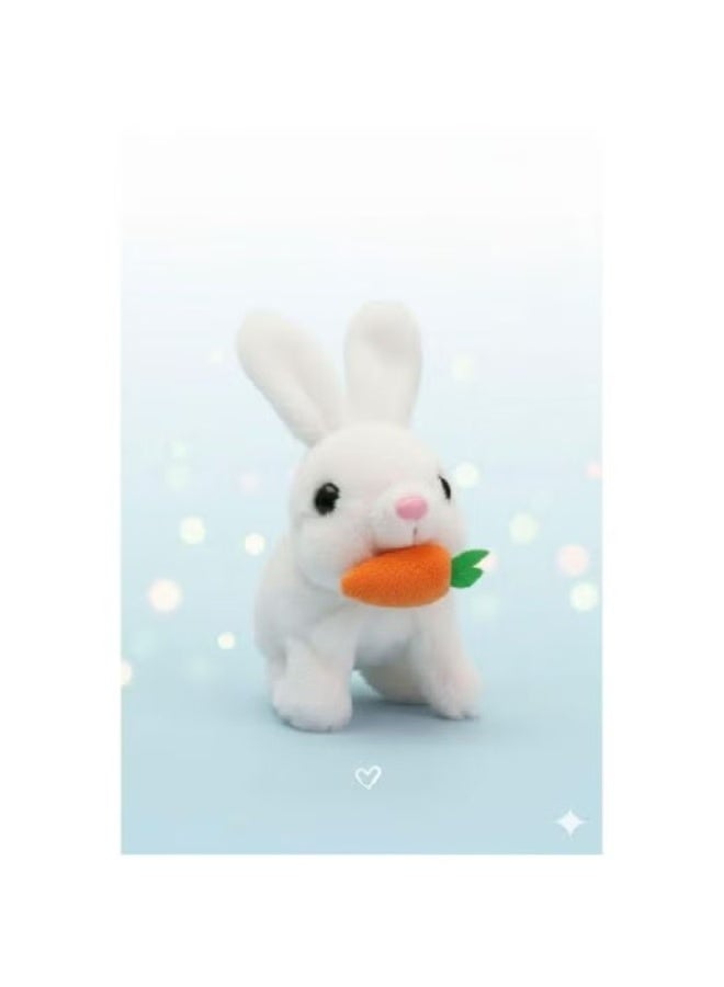Interactive electronic stuffed bunny toy with sounds, a bunny that jumps with its nose and holds a carrot, a perfect gift for toddlers' birthdays. - Image 1